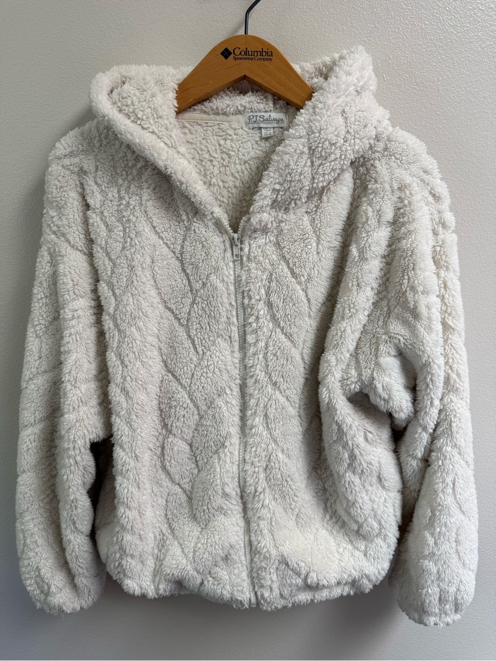 P.J. Salvage Cream Lets Get Cozy Hooded Zip Jacket